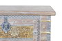 GINER Y COLOMER - Baûl de Mango Vieilli Blanc - Coffre en Bois Massif avec Détails en Bronze - Ouverture Supérieure - Meuble Artisanal